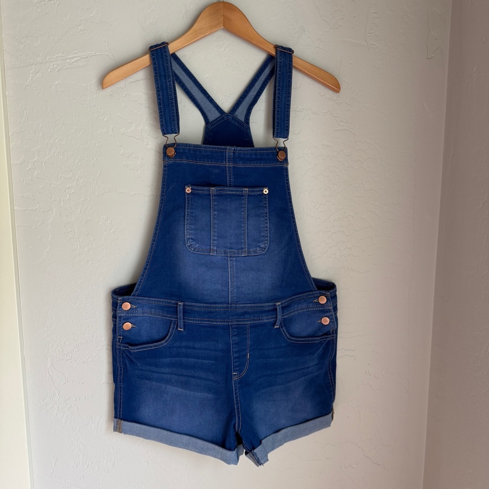 No Boundaries Overalls Womens Blue Denim Short Jumpsuit Size L(11-13) - Picture 9 of 10